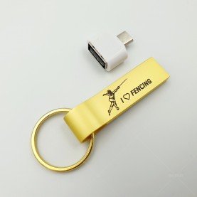 Флеш пам'ять USB "I love Fencing", золотий
